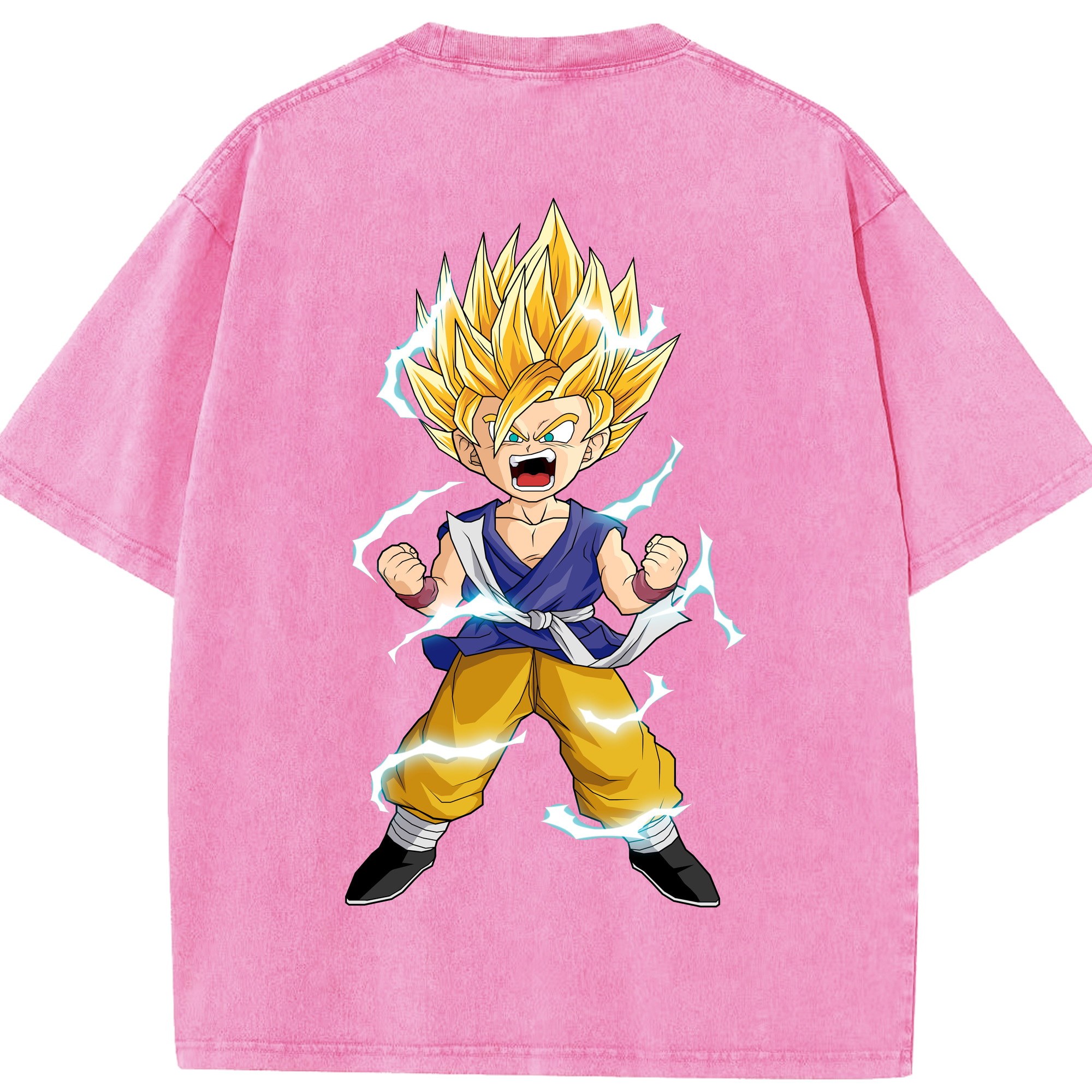 （画像用） ドラゴンボール 孫 悟飯（そんごはん）DRAGON BALL Son Gohan 綿100% ヴィンテージ風 半袖Tシャツ（背面プリント）